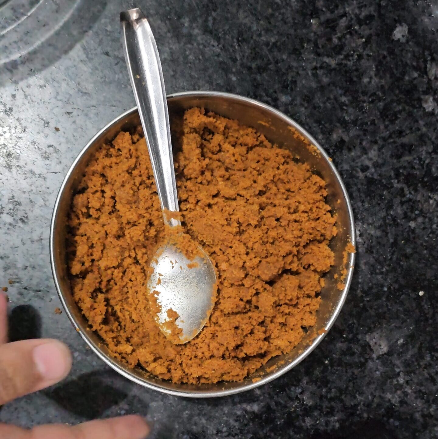 Biscuit base pressed into tin